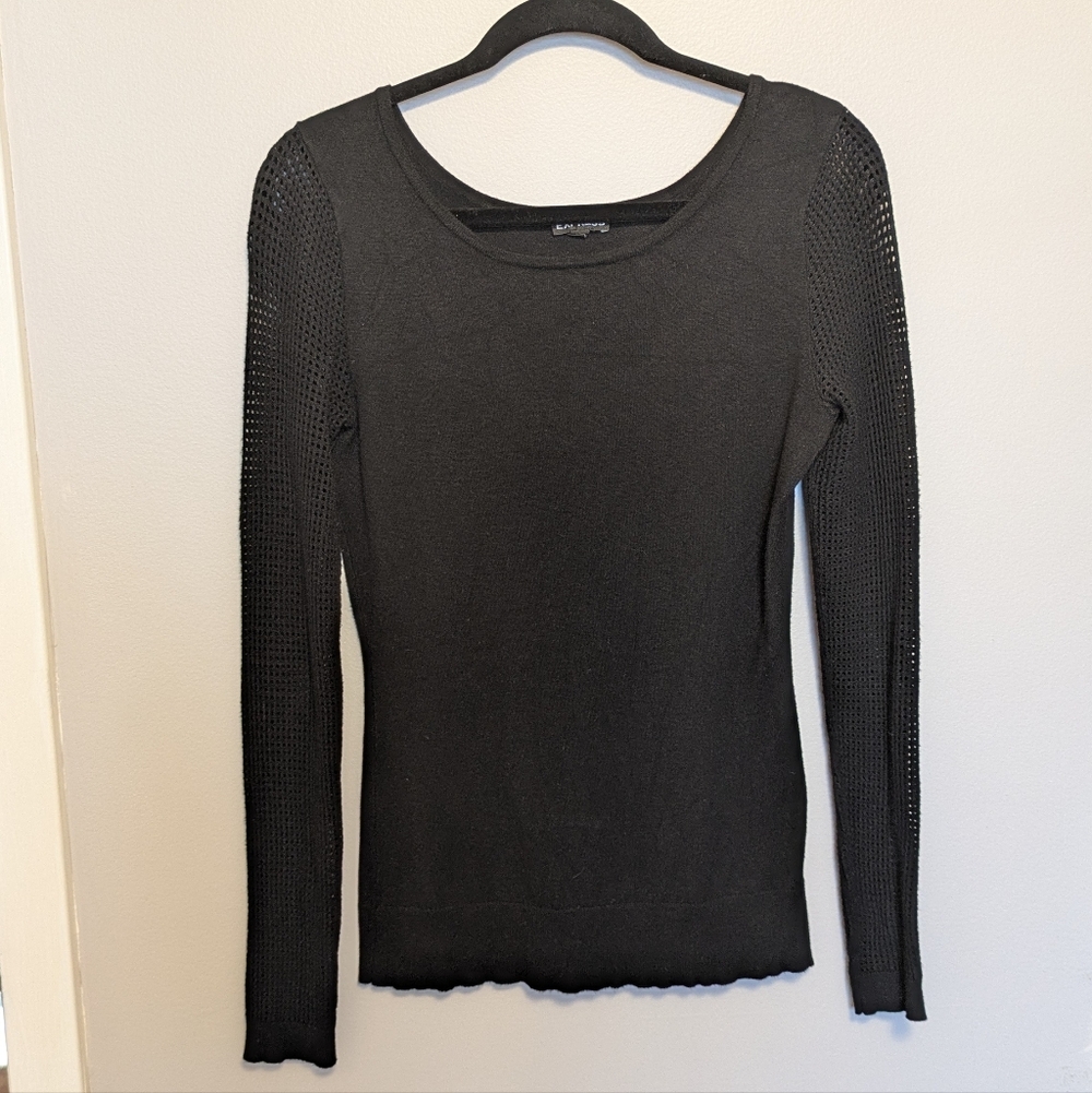 Express Black Open Knit Arms Sweater